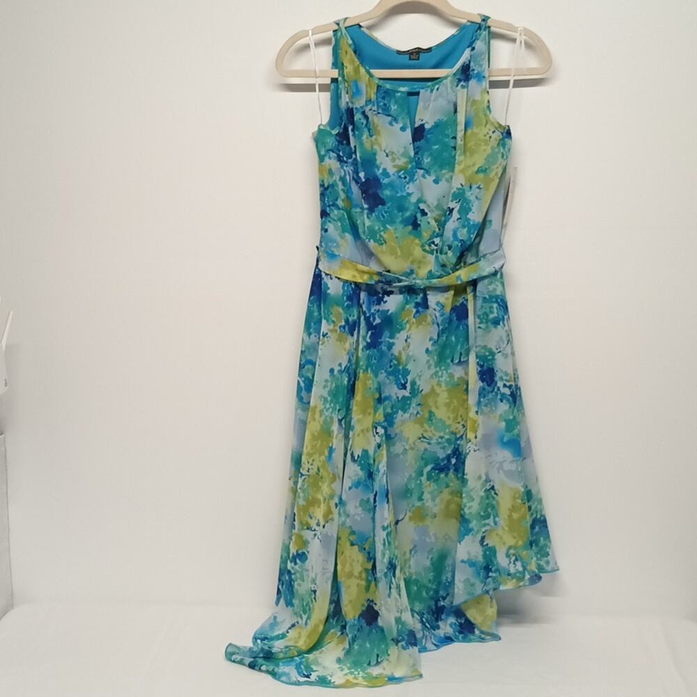 R & K asymmetrical sleeveless keyhole turquoises Midi Dress Sz 8 (M) NWT. summer - Picture 14 of 14